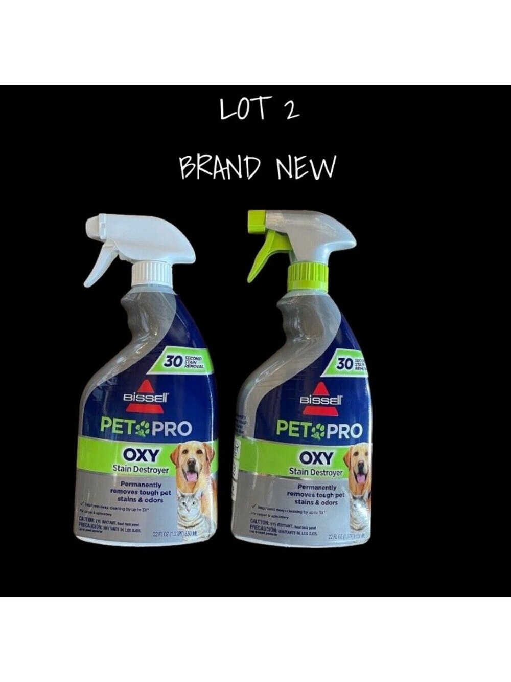 Bissell PET PRO OXY Stain Destroyer Lot of 2 Pet & Kid Safe Carpet Cleaner New